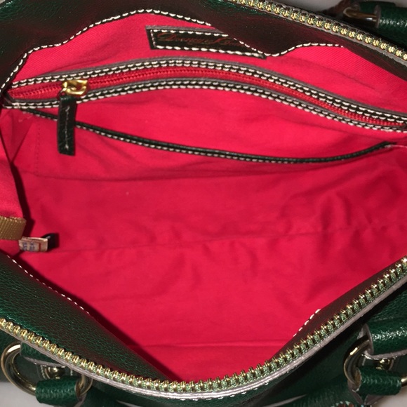 Dooney & Bourke small Sorrento Satchel in Forest Green with Strap - Picture 10 of 11